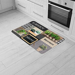 Paris Prix Tapis de Cuisine Mousse Green Bistrot 45x75cm Multicolore