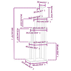 vidaXL Arbre à chat 183 cm - Gris foncé pas cher