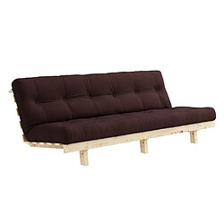 Inside 75 Banquette convertible futon LEAN pin coloris marron couchage 130x190 cm.