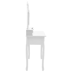 Acheter vidaXL Ensemble de coiffeuse et tabouret Blanc 100x40x146 cm Paulownia