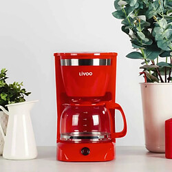 Livoo Cafetière Electrique 800W 12-tasses-Classique ROUGE haute qualité