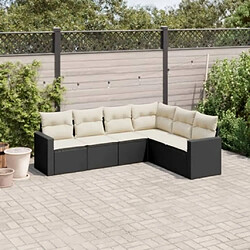 Maison Chic Salon de jardin 6 pcs avec coussins | Ensemble de Table et chaises | Mobilier d'Extérieur noir résine tressée -GKD46248