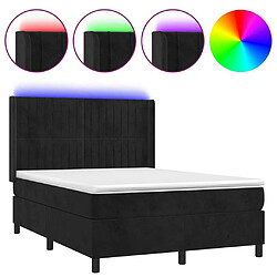 Sommier à lattes,Cadre à lattes de lit pour Adulte matelas et LED Noir 140x190 cm Velours -MN38771