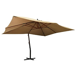 Maison Chic Parasol Jardin | Parasol en porte-à-faux avec mat en bois 400x300 cm Taupe - GKD66548