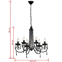 Acheter vidaXL Lustre suspendu Noir 6 douilles d'ampoule