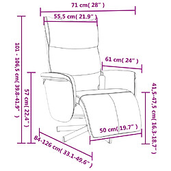 vidaXL Fauteuil inclinable de massage repose-pieds marron similicuir pas cher