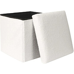 Acheter The Home Deco Factory Pouf coffre pliable en bouclette blanc.