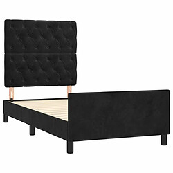 Acheter Maison Chic Lit adulte - Cadre Structure de lit avec tête de lit Contemporain Noir 80x200 cm Velours -MN44536