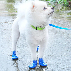 Bottes De Pluie Pour Chien Chaussures De Neige Imperméables Protecteur De Patte Chaussons D'extérieur Bleu L pas cher