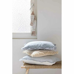 Avis Paris Prix Coussin Déco Franges Velours 35x55cm Gris Bleu