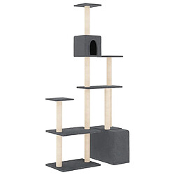 vidaXL Arbre à chat avec griffoirs en sisal Gris foncé 180 cm