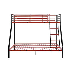 Acheter Vente-Unique Lits superposés ELEVATIO IV - 90 et 140 x 190 cm - Acier - Noir et rouge