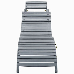 Maison Chic Chaise longue | Transat Bain de soleil Délavage gris Bois d'acacia solide -GKD59559