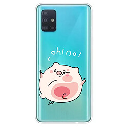 Coque en TPU impression de style dessin animé flexible cochon rose pour votre Samsung Galaxy A51