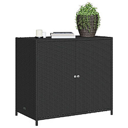 Avis vidaXL Armoire de rangement de jardin noir 83x45x76 cm résine tressée