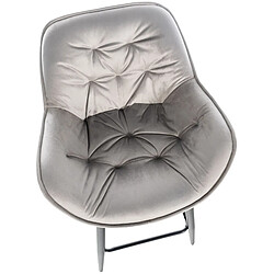 Avis Decoshop26 Tabouret de bar chaise haute x1 assise effet capitonnée en velours gris et métal noir 10_0004893