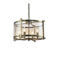 Acheter Luminaire Center Suspension Nolan Laiton antique 4 ampoules 48cm