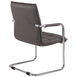 Avis Decoshop26 Chaise visiteur fauteuil de bureau sans roulettes en cuir synthétique gris cadre métal BUR10468