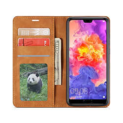 Acheter Wewoo Housse Coque Pour Huawei P20 Forwenw Dream Series Oil Edge Fort Magnetism Étui à rabat horizontal en cuir avec support et fentes cartes et portefeuille et cadre photo marron