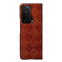 Coque en TPU + PU texture la grille rouge pour votre Honor Magic V