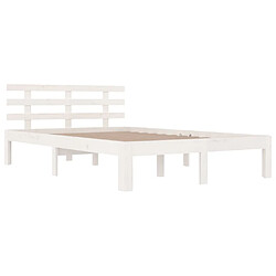 Avis Maison Chic Lit adulte - Lit simple Cadre de lit,Structure du lit Contemporain Blanc Bois massif 120x200 cm -MN27621