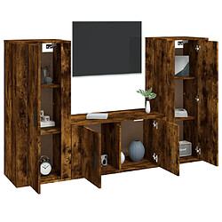 Avis Maison Chic Ensemble de meubles TV 3 pcs pour salon - Chêne fumé Bois d'ingénierie -MN89523