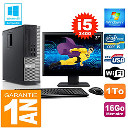 PC DELL 990 SFF Core I5-2400 Ram 16Go Disque 1 To Wifi W7 Ecran 27" - Occasion