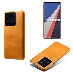 Coque en TPU + PU texture des veaux, anti-chutte pour votre Vivo iQOO 10 Pro 5G - orange