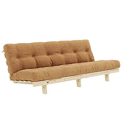 Inside 75 Banquette convertible futon LEAN bois de pin coloris caramel 130x200 cm