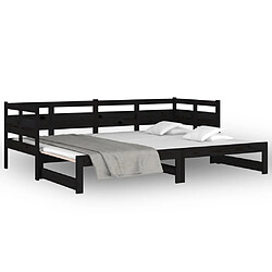 Acheter vidaXL Lit coulissant sans matelas noir 2x(80x200)cm