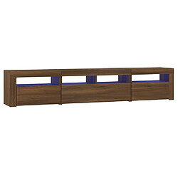 Maison Chic Meubles TV avec lumières LED - Banc TV pour salon Chêne marron 210x35x40 cm -MN65833