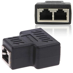 Avis 1 à 2 façons LAN Câble réseau Ethernet femelle Splitter adaptateur connecteur Noir