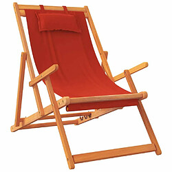 Avis Maison Chic Lot de 2 Chaises de plage pliables | Chaises Relax d'extérieur rouge tissu -GKD21077