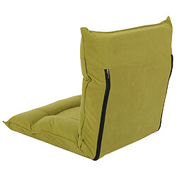 Acheter Mendler Fauteuil de sol HWC-N44, fauteuil de relaxation Coussin de sol Canapé de sol Fauteuil pliant 6 positions de relaxation, structure stable en velours ~ vert