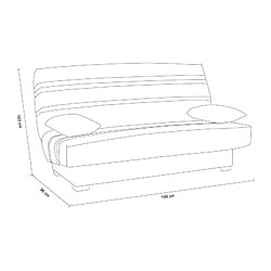 Acheter Banquette clic clac 3 places - Matelas 17 cm - Tissu gris anthracite - L199 x P96 x H103 cm - CHLoe