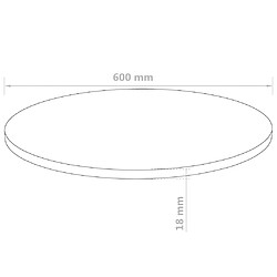 vidaXL Dessus de table Rond MDF 600 x 18 mm pas cher