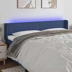 vidaXL Tête de lit à LED Bleu 183x16x78/88 cm Tissu