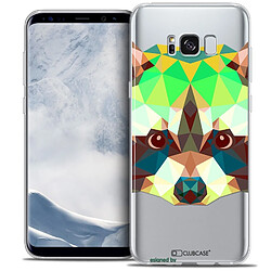 Caseink Coque Housse Etui Samsung Galaxy S8 (G950) [Crystal Gel HD Polygon Series Animal - Souple - Ultra Fin - Imprimé en France] Raton Laveur