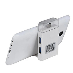 Universal Type-C Dual USB 2.0 Micro USB OTG Holder Memory Memory Carte TF Carte pour téléphone mobile blanc