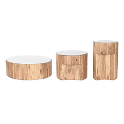 Pegane Lot de 3 tables d'appoint en bois d'acacia coloris naturel