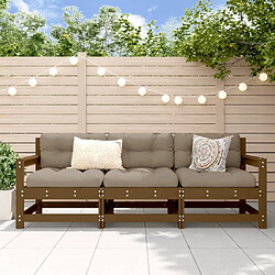 Maison Chic Salon de jardin 3 pcs - Table et chaises d'extérieur - Mobilier/Meubles de jardin Moderne marron miel bois de pin massif -MN71082