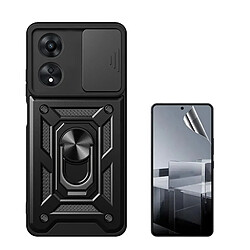 NIS Kit Film Hydrogel + Cache Fenêtre Magnétique Militaire Defender Oppo A60 Noir