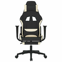 Avis Maison Chic Chaise de jeu, Chaise gaming de massage avec repose-pied, Fauteuil gamer,Chaise de Bureau Noir et crème Tissu -GKD80902