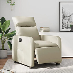 vidaXL Fauteuil inclinable électrique Crème Similicuir