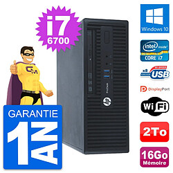 PC HP ProDesk 400 G3 SFF Intel Core i7-6700 RAM 16Go Disque 2To Windows 10 Wifi - Occasion