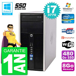 PC HP 6300 MT Intel Core i7-3770 RAM 8Go SSD 480Go Graveur DVD Wifi W7 - Occasion