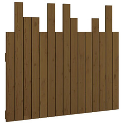 vidaXL Tête de lit murale Marron miel 95,5x3x80 cm Bois massif de pin