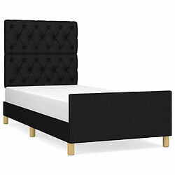 Maison Chic Lit adulte - Cadre Structure de lit avec tête de lit Contemporain Noir 80x200 cm Tissu -MN31449