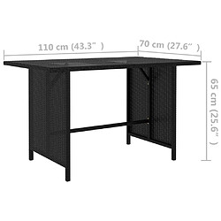 Acheter vidaXL Table à manger de jardin Noir 110x70x65 cm Résine tressée