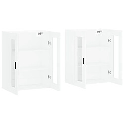 Acheter Maison Chic Lot de 2 Armoires murales,Meuble de Rangement,Armoire Suspendue blanc bois d'ingénierie -MN98201